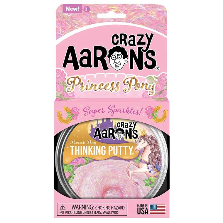 Crazy Aaron's Thinking Putty - 4" Tin - Trendsetters - Princess Pony-Mountain Baby