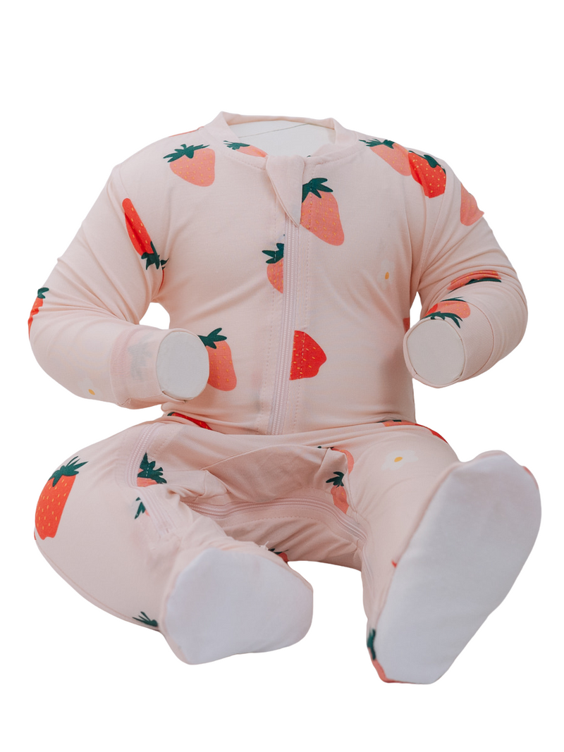 ZippyJamz Footed Coverall - Strawberry Social-Mountain Baby