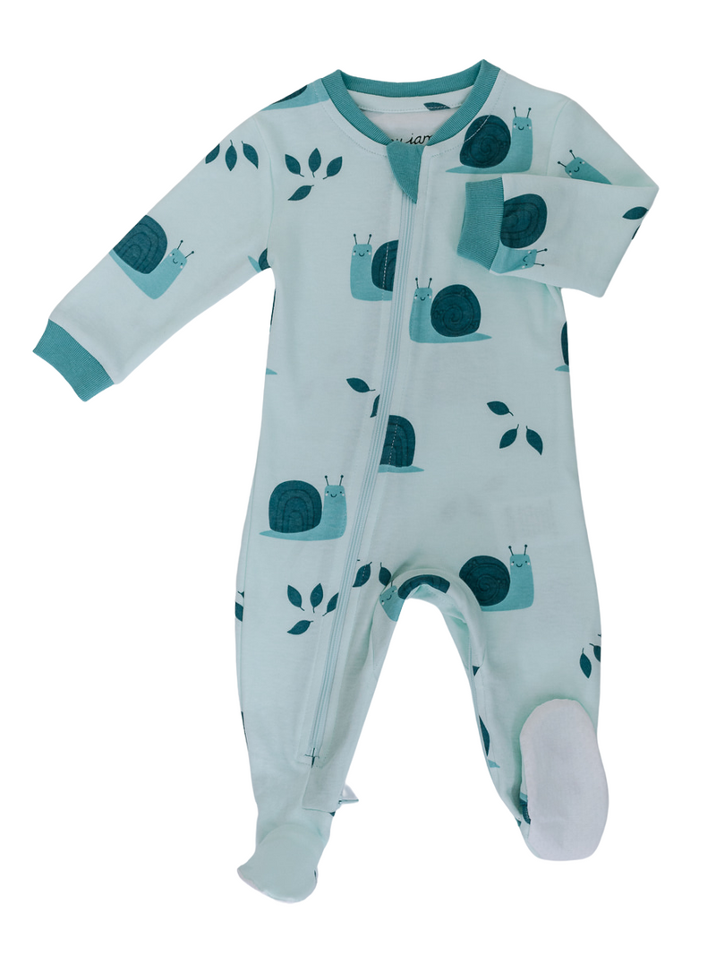 ZippyJamz Footed Coverall - Snailed It-Mountain Baby