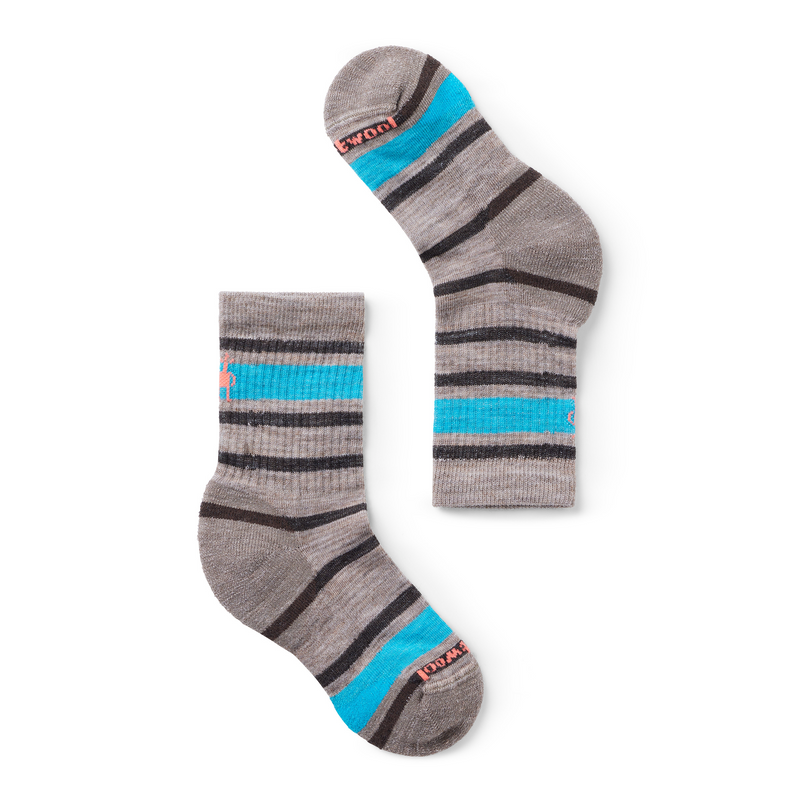 SmartWool Light Hiking Socks - Crew Striped - Fossil-Mountain Baby