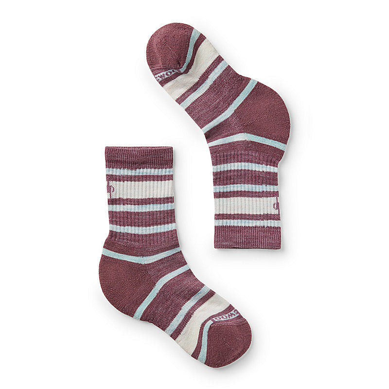 SmartWool Light Hiking Socks - Crew Striped - Argyle Purple-Mountain Baby