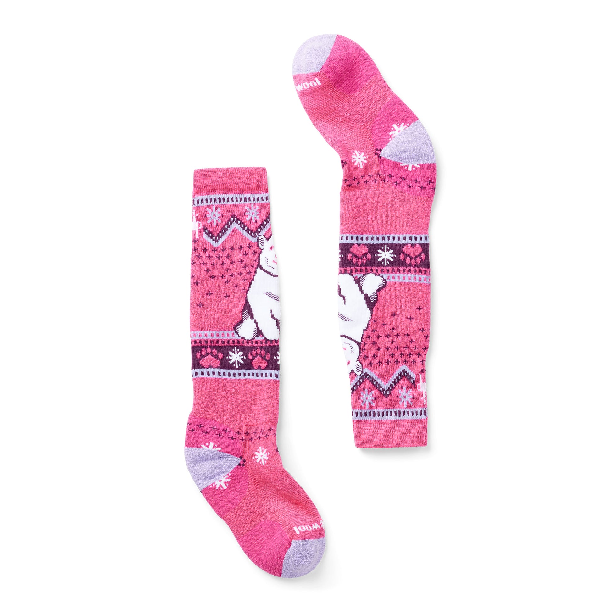 SmartWool Winter Socks - Bear Pattern - Power Pink-Mountain Baby