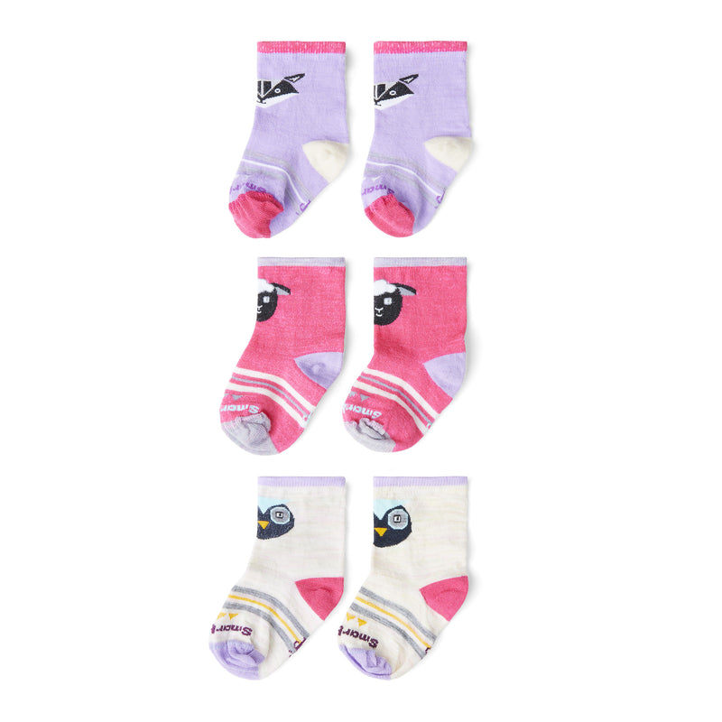 SmartWool Infant Socks - Toddler Trio - Ultra Violet-Mountain Baby