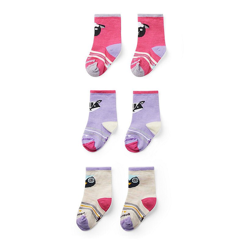 SmartWool Infant Socks - Toddler Trio - Power Pink-Mountain Baby