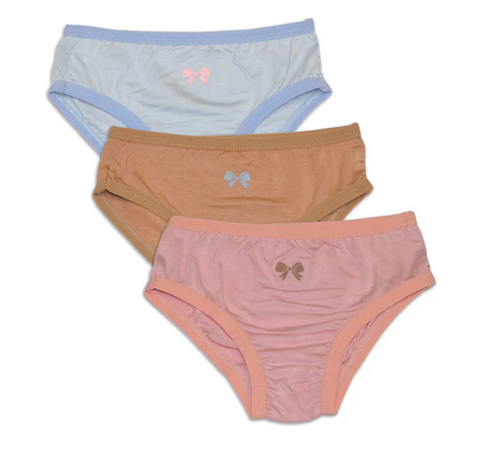 Silkberry Girls Underwear Bikini Brief 3pk - Coral Blush/Toast/Magic Cloud-Mountain Baby
