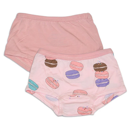 Silkberry Girls Underwear Boyshorts 2PK - Macaron Party Print/Coral Blush-Mountain Baby