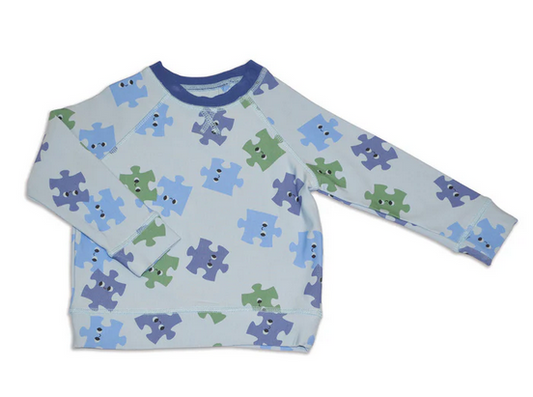 Silkberry Fleece Sweatshirt - Puzzle Pals-Mountain Baby