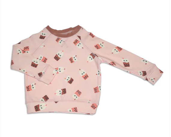 Silkberry Fleece Sweatshirt - Bubble Tea Time-Mountain Baby