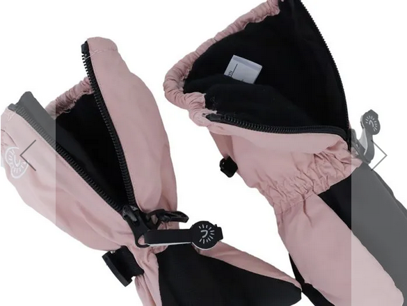 Calikids Winter Mitts - Long Cuff Zip - Rose-Mountain Baby