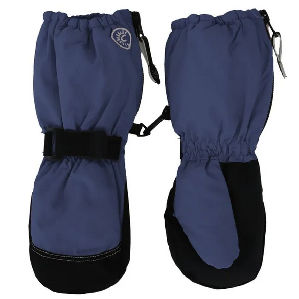 Calikids Winter Mitts - Long Cuff Zip - Blue-Mountain Baby