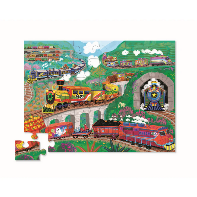 Crocodile Creek Puzzle - 36pc Floor - All Aboard-Mountain Baby