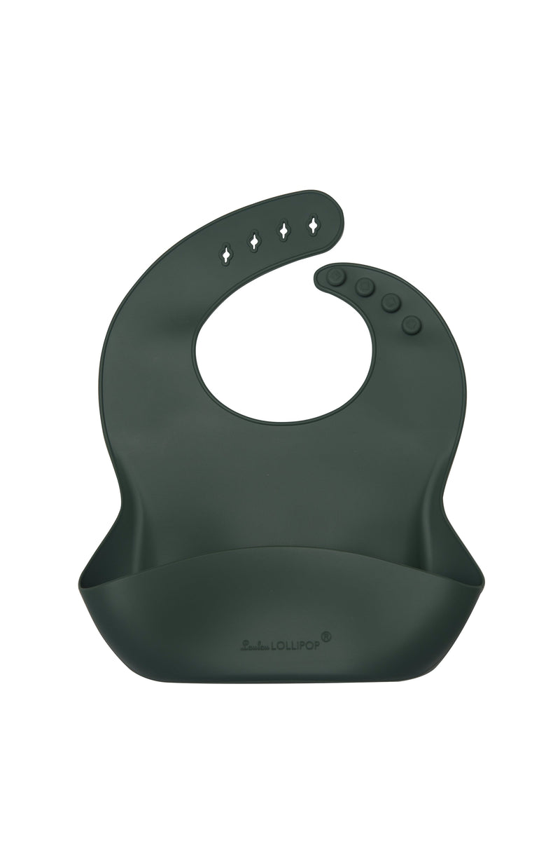 LouLou Lollipop Silicone Bib - Spruce Green-Mountain Baby