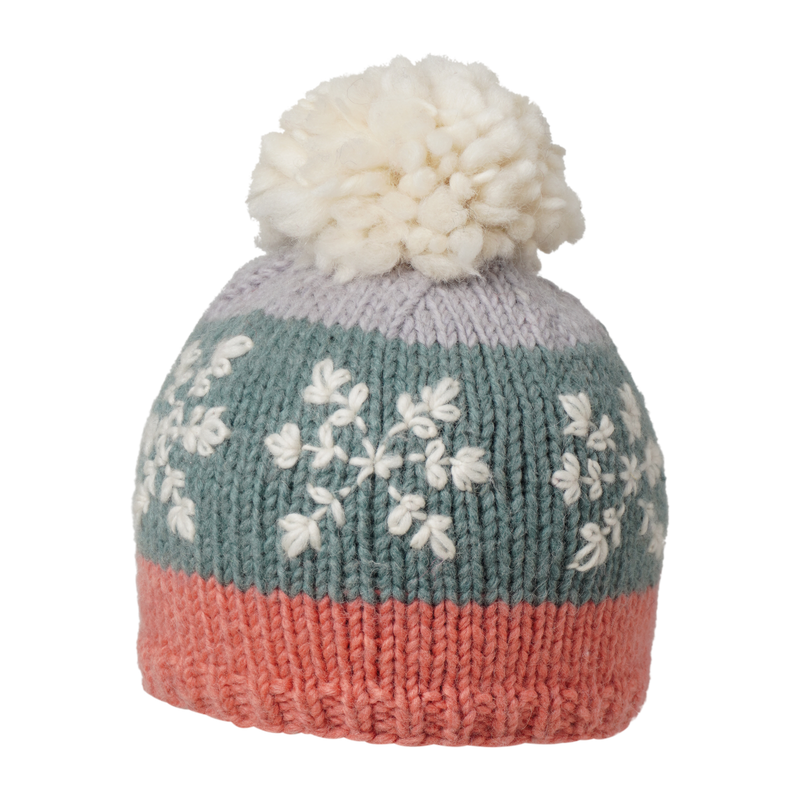 Ambler Kids Toque - Snowflakes - Coral-Mountain Baby