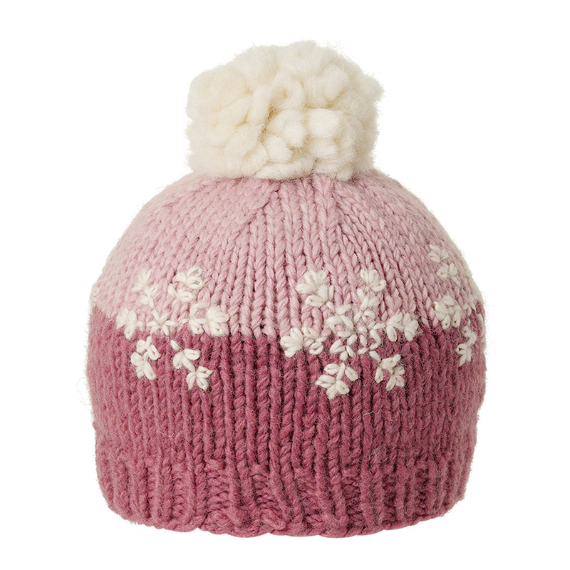 Ambler Kids Toque - Snowflakes - Dark Rose-Mountain Baby