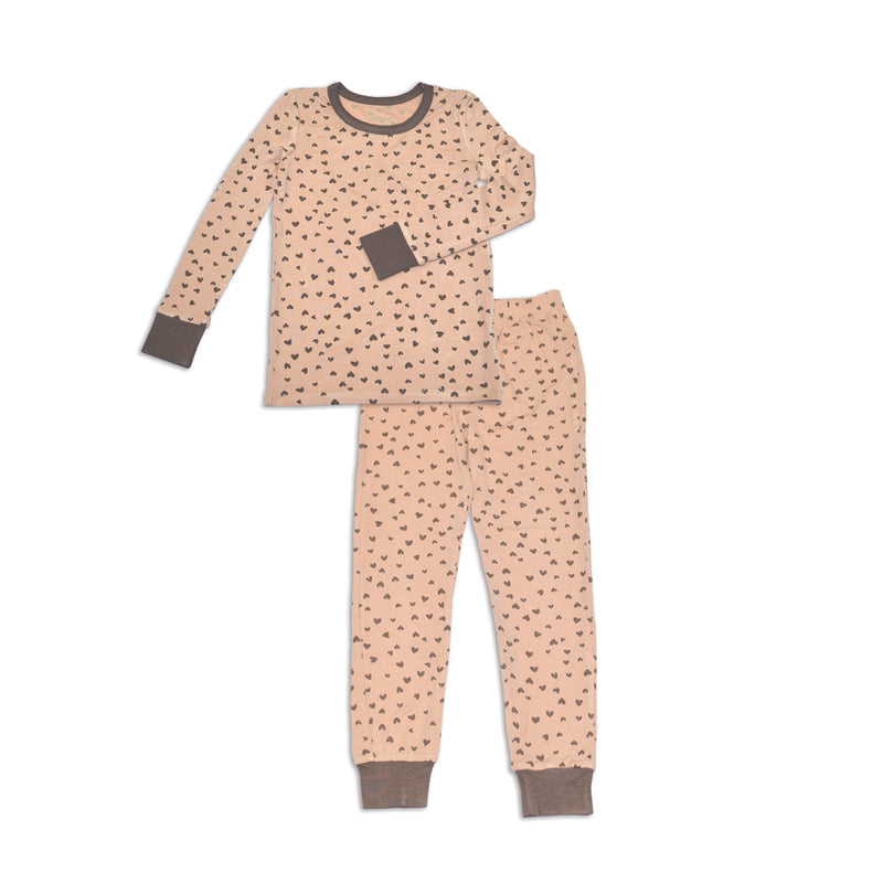 Silkberry LS Pajamas - Doodle Hearts-Mountain Baby