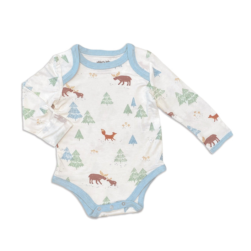 Silkberry L/S Onesie - Moose Woods-Mountain Baby