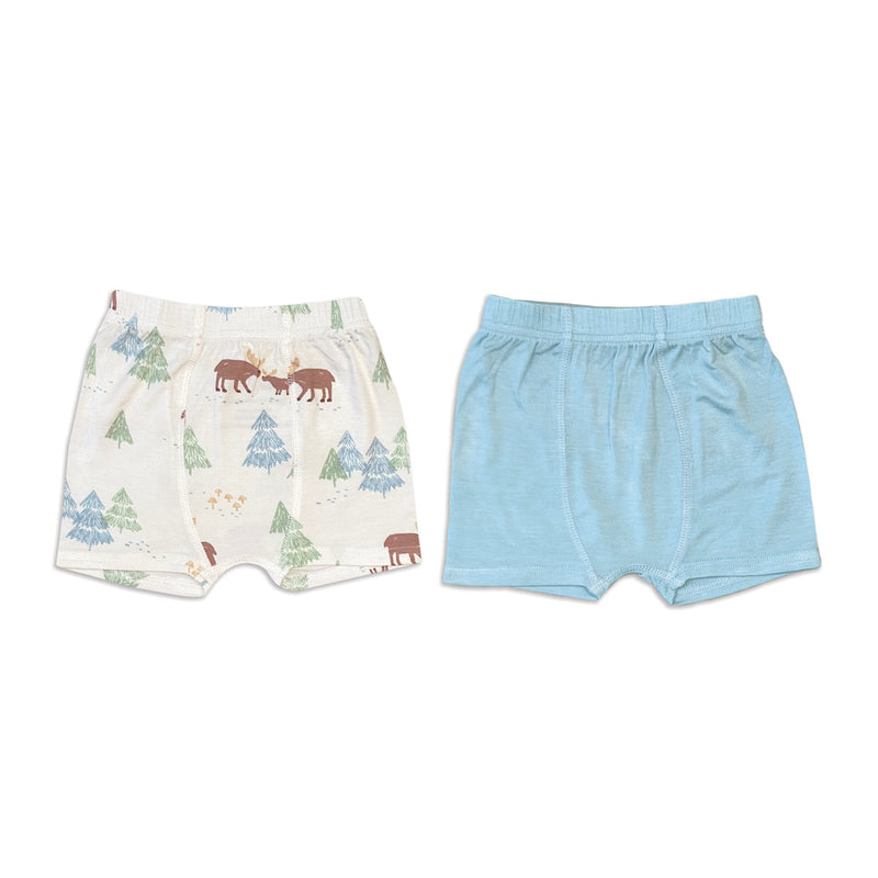 Silkberry Underwear Short 2pk - Sky/Moose-Mountain Baby