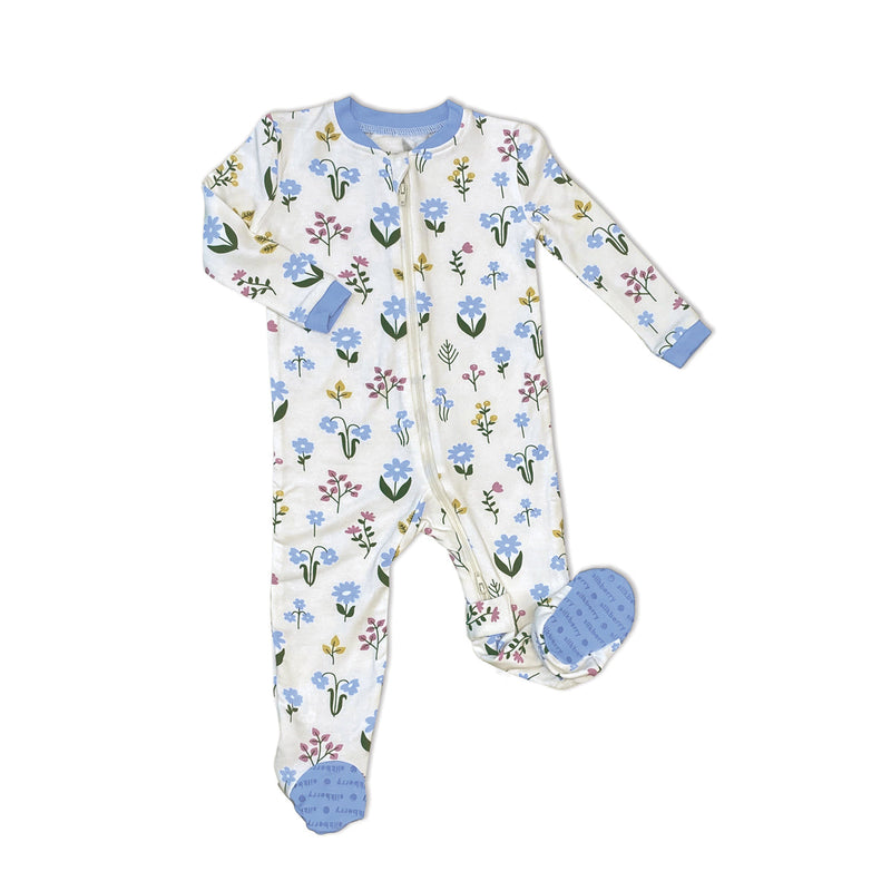 Silkberry Fleece Zip Footie - Wildflower-Mountain Baby