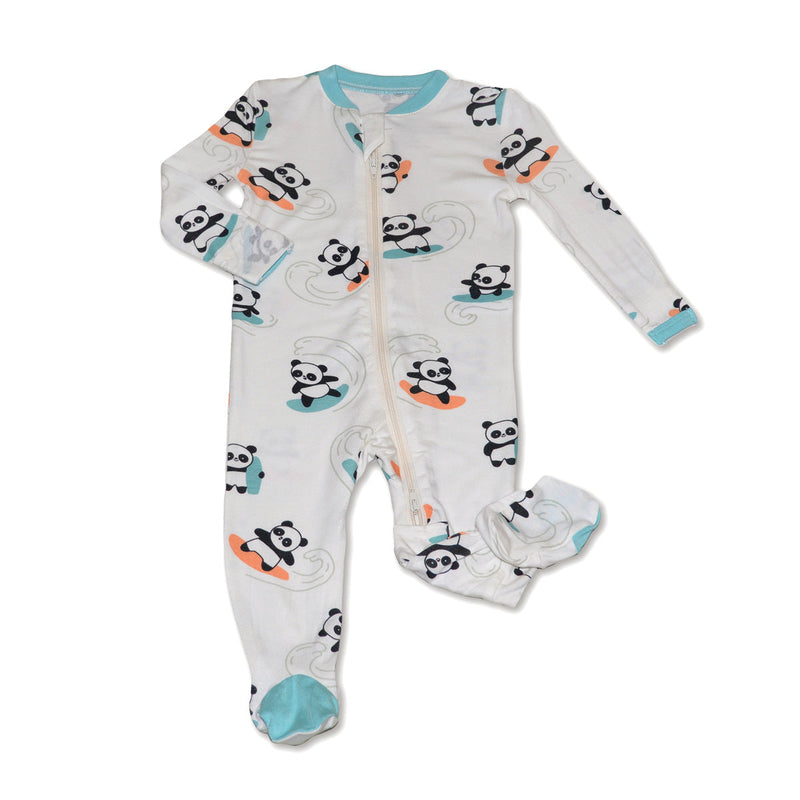 Silkberry Footie Sleeper - Surf/Panda-Mountain Baby