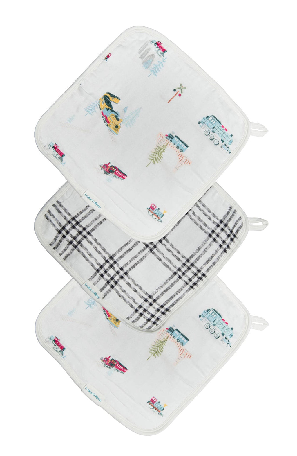 LouLou Lollipop Washcloths 3pk - All Aboard-Mountain Baby