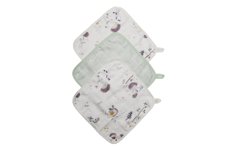 LouLou Lollipop Washcloths 3pk - Hedgehogs-Mountain Baby