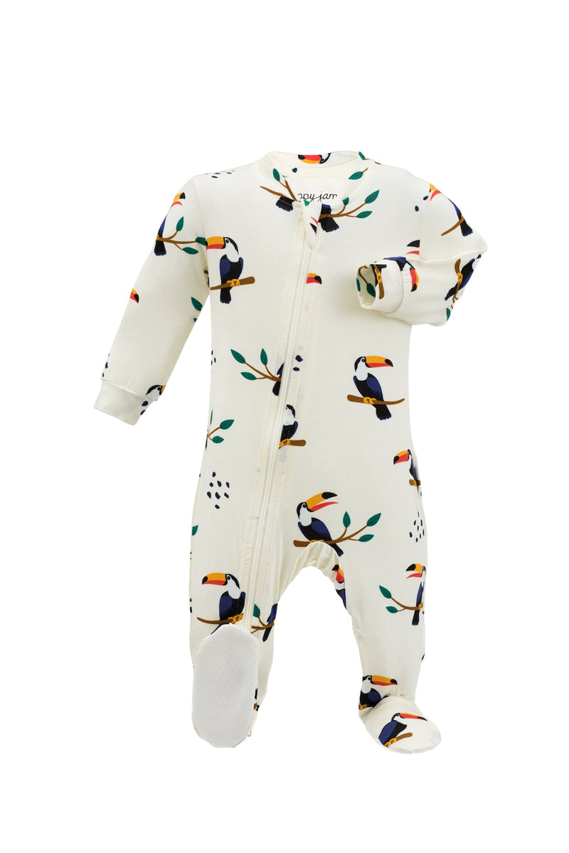 ZippyJamz Bamboo Footed Coverall - Toucan Tales-Mountain Baby