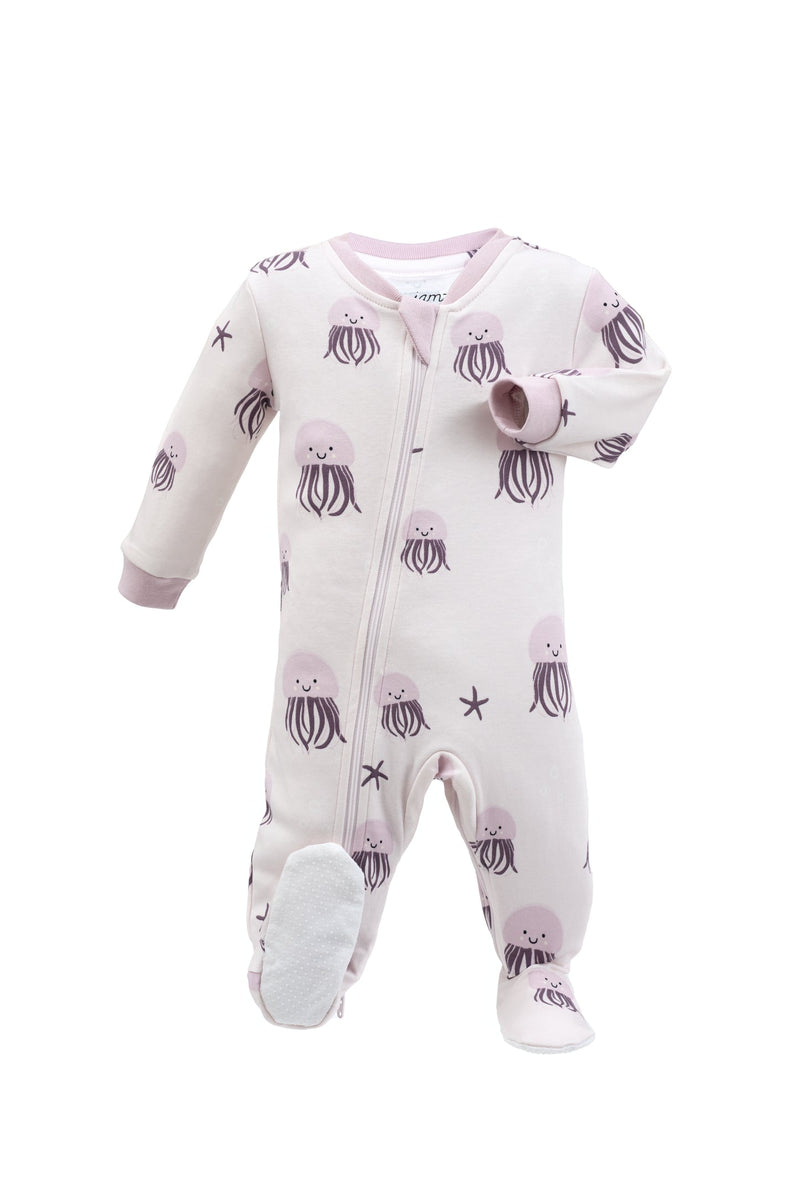 ZippyJamz Footed Coverall - Be My Squishy - Purple-Mountain Baby