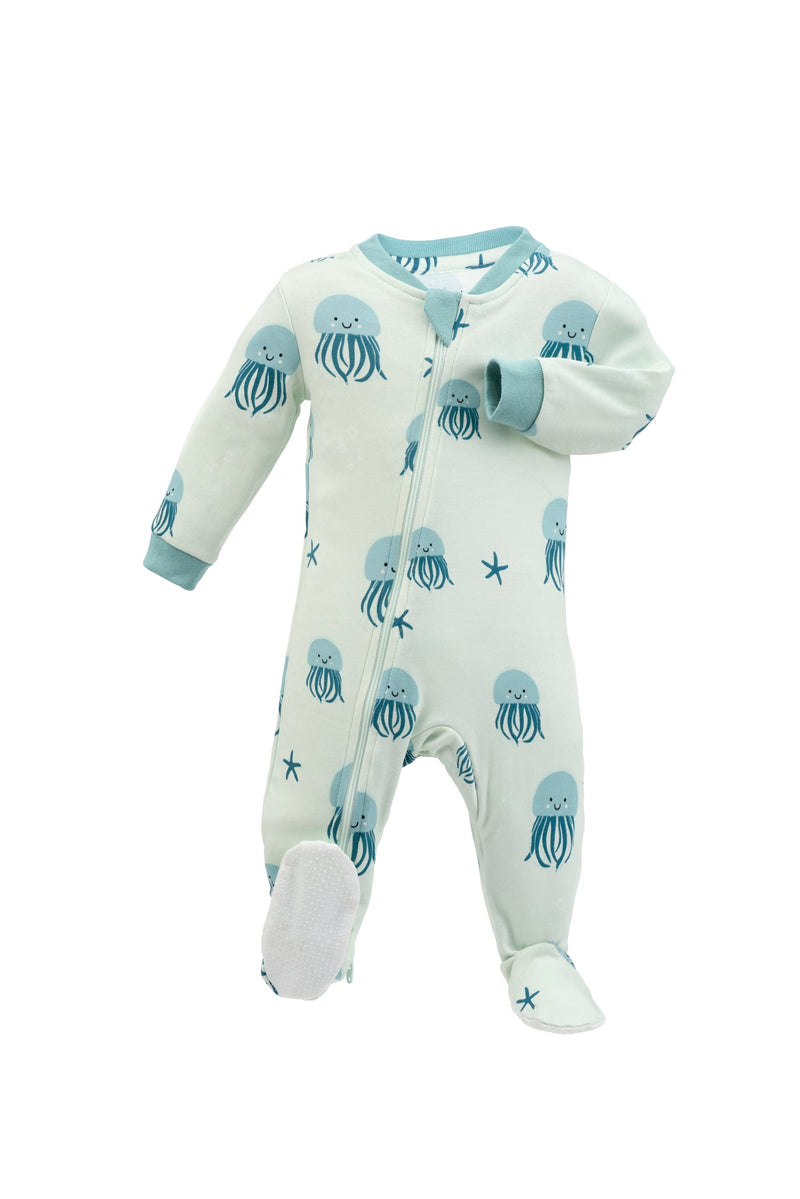 ZippyJamz Footed Coverall - Be My Squishy - Teal-Mountain Baby