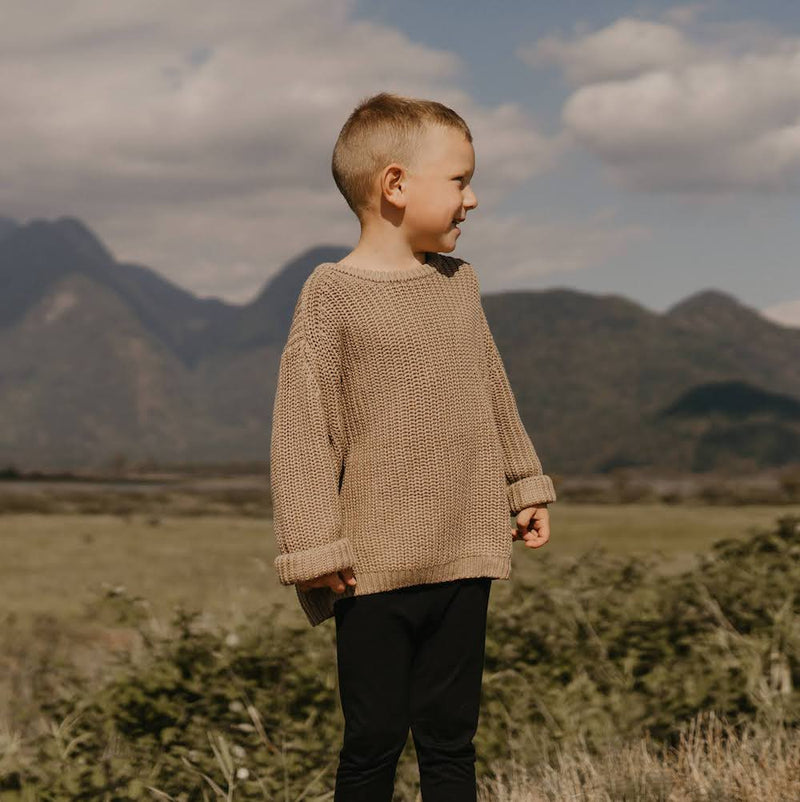 Belan.J Chunky Knit Sweater - Taupe-Mountain Baby
