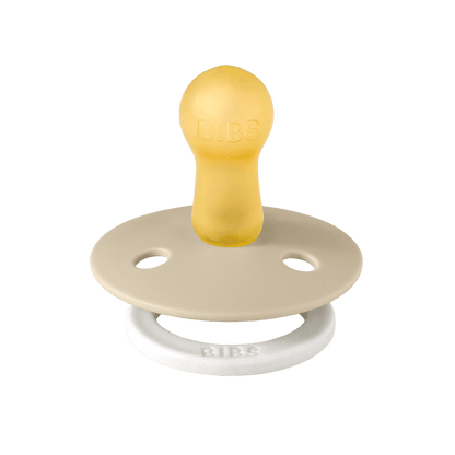 BIBS COLOUR Glow Original Natural Latex Pacifier 2pk - Round - Vanilla/Dark Oak-Mountain Baby