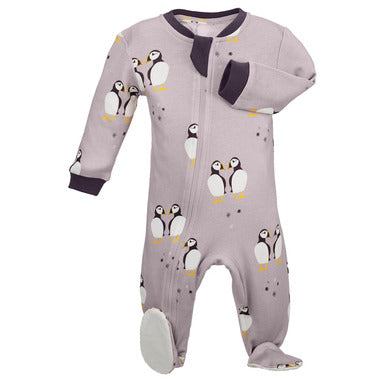 ZippyJamz Footed Coverall - Cute As A Puffin-Mountain Baby