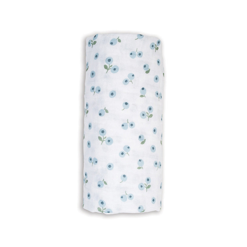 Lulujo Cotton Muslin Swaddling Blanket - Blueberries-Mountain Baby