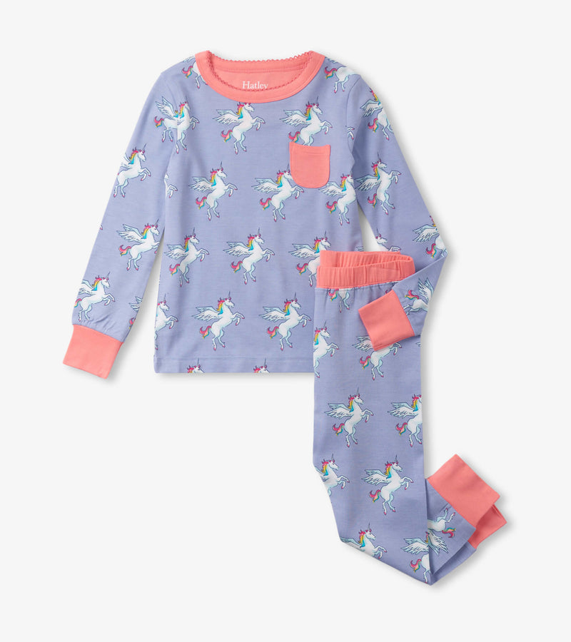 Hatley Bamboo Pajama Set - Rainbow Pegasus-Mountain Baby