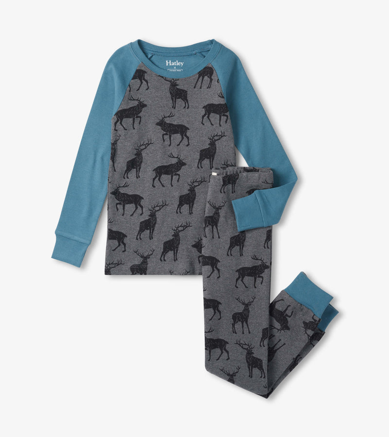 Hatley Organic Cotton Pajama Set - Majestic Elk-Mountain Baby