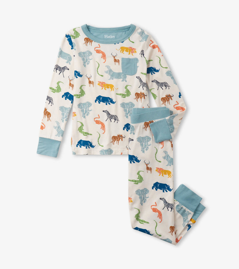 Hatley Bamboo Pajama Set - Scratchy Safari-Mountain Baby