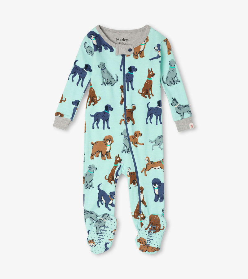 Hatley Baby Organic Cotton Footed Coverall - Playful Puppies-Mountain Baby