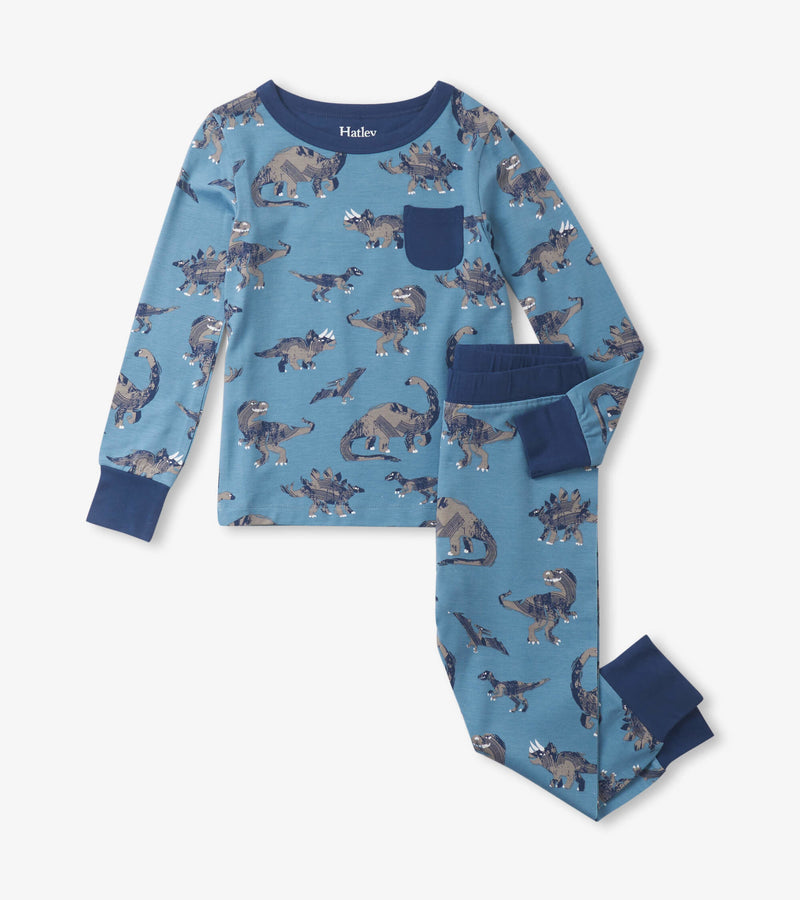 Hatley Bamboo Pajama Set - Dinosaur-Mountain Baby