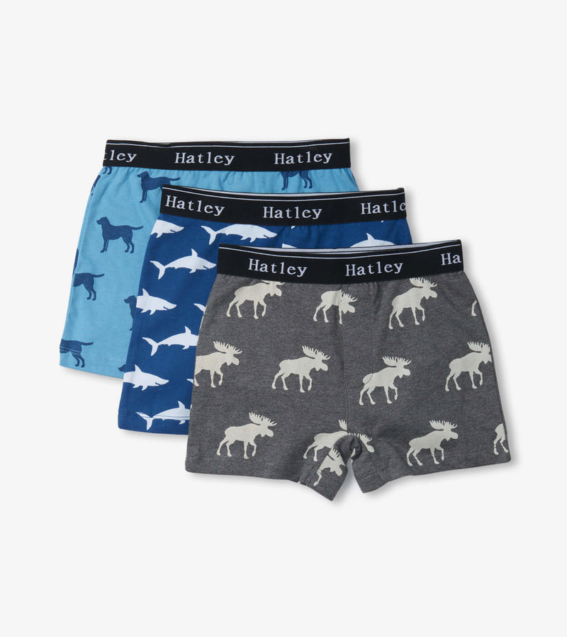 Hatley Boys Classic Brief Underwear 3 Pack - Silhouette Animals-Mountain Baby