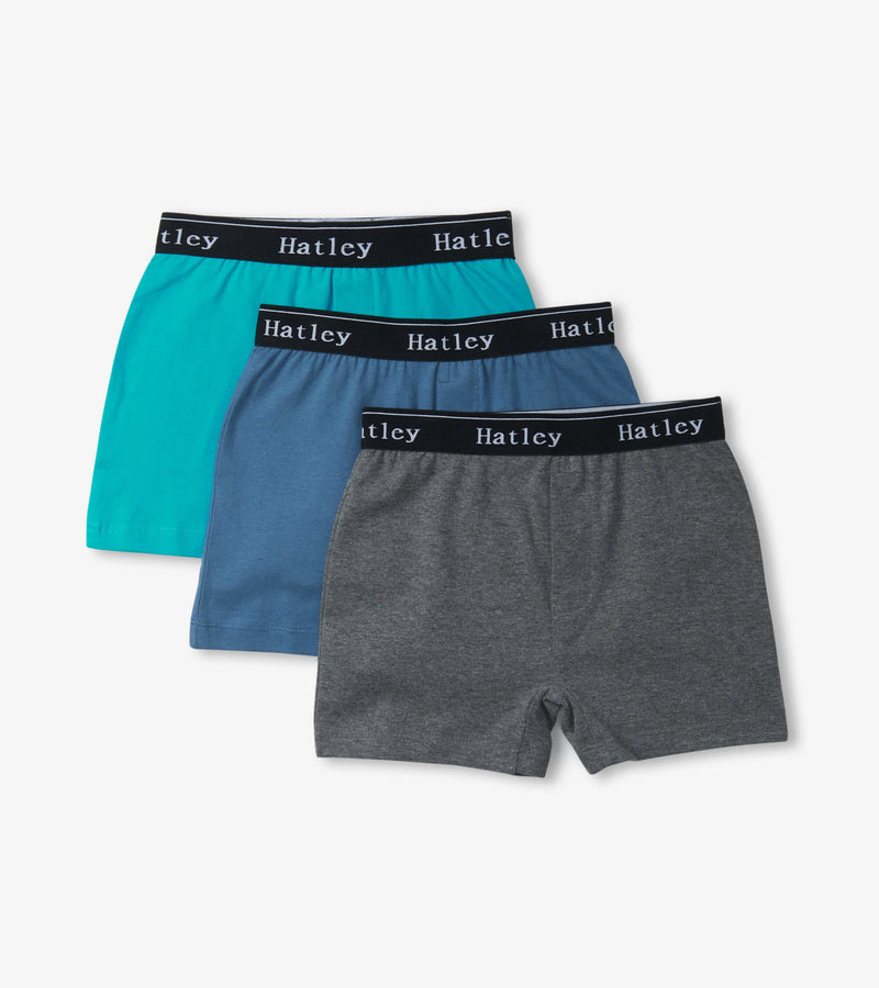 Hatley Boys Classic Boxer Brief Underwear 3 Pack - Solids-Mountain Baby