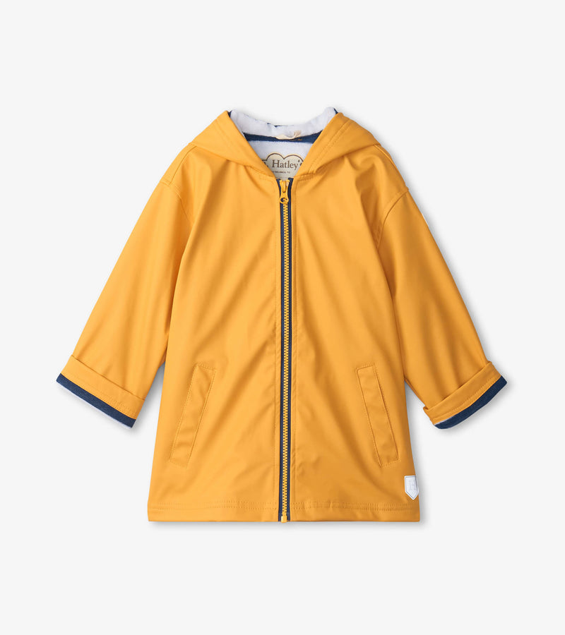 Hatley Zip Up Raincoat - Yellow/Navy-Mountain Baby