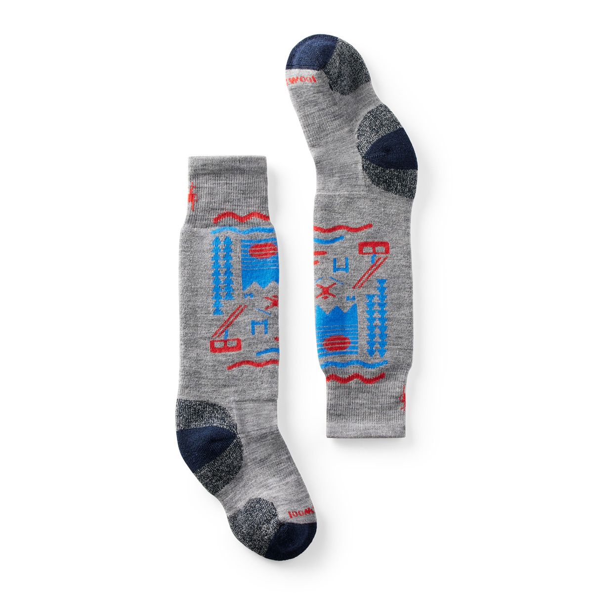 SmartWool Wintersport Sock - Ski Day - Light Grey-Mountain Baby