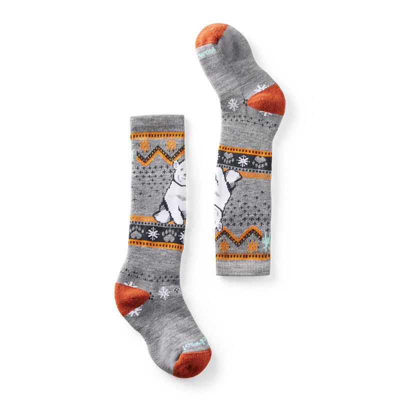 SmartWool Winter Socks - Bear Pattern - Light Grey-Mountain Baby