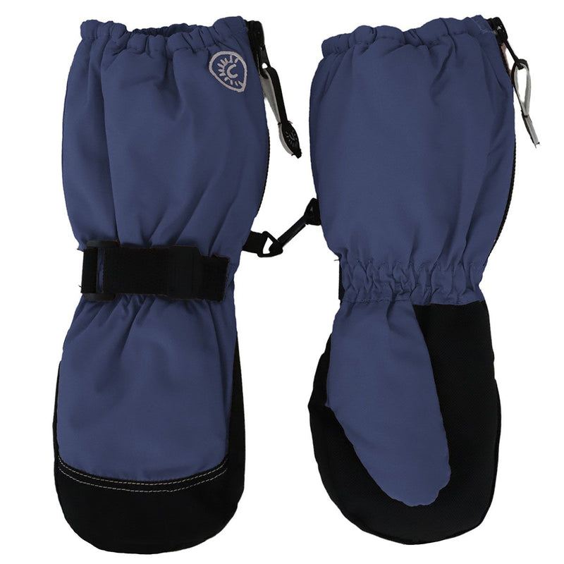 Calikids Winter Mitts - Long Cuff Zip - Blue-Mountain Baby