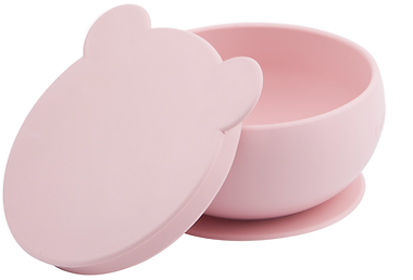 Minikoioi Bowly Silicone Suction Bowl w/ Lid - Pink-Mountain Baby
