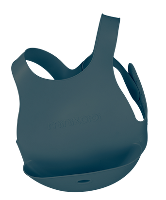 Minikoioi Silicone Flexi Bib - Deep Blue-Mountain Baby