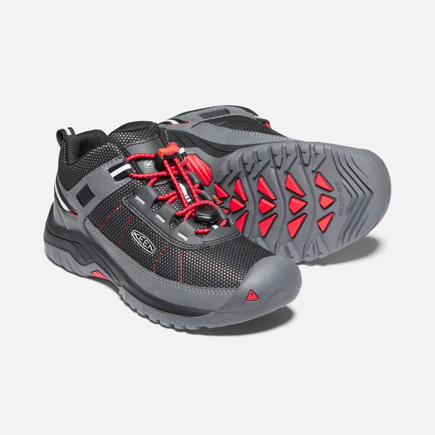Keen Targhee Sport Vent Hiking Shoe - Steel Grey/ Red Carpet-Mountain Baby