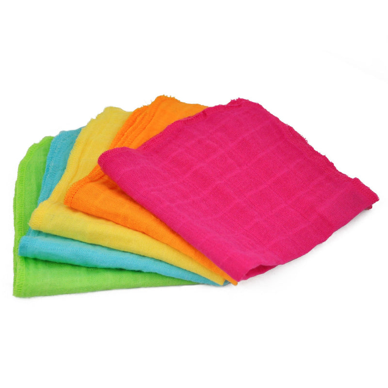 Green Sprouts Muslin Face Cloths - 5pk - Pink-Mountain Baby