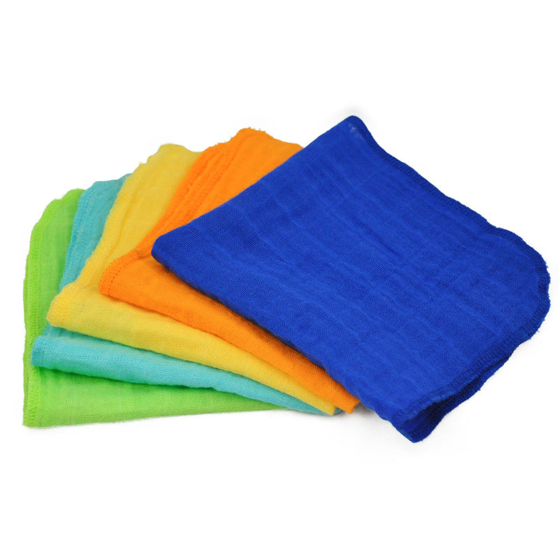 Green Sprouts Muslin Face Cloths - 5pk - Blue-Mountain Baby