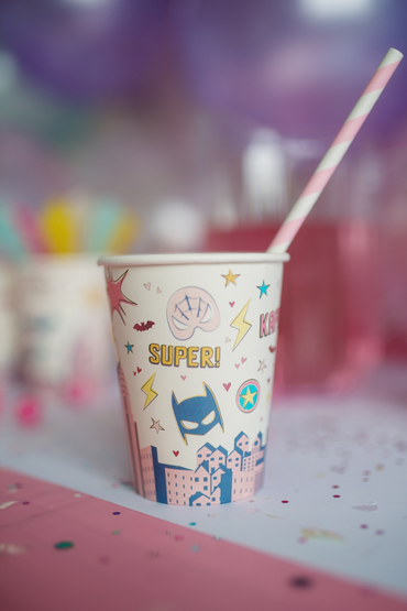 Great Pretenders Party Supplies - Paper Cups - Superhero Star-Mountain Baby