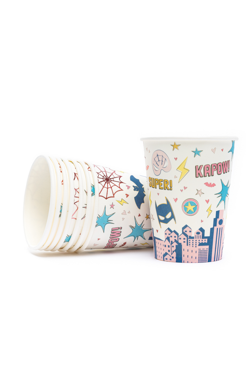 Great Pretenders Party Supplies - Paper Cups - Superhero Star-Mountain Baby
